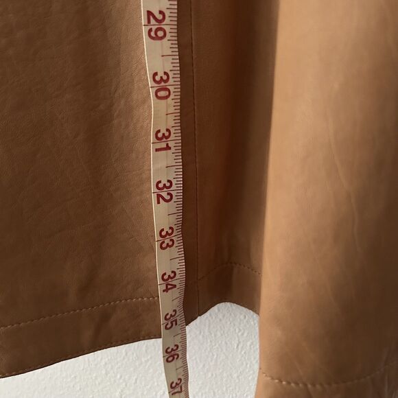 VINCE Leather Lightweight Open Front Collarless Coat Jacket Duster Women Size 8 - Picture 8 of 10